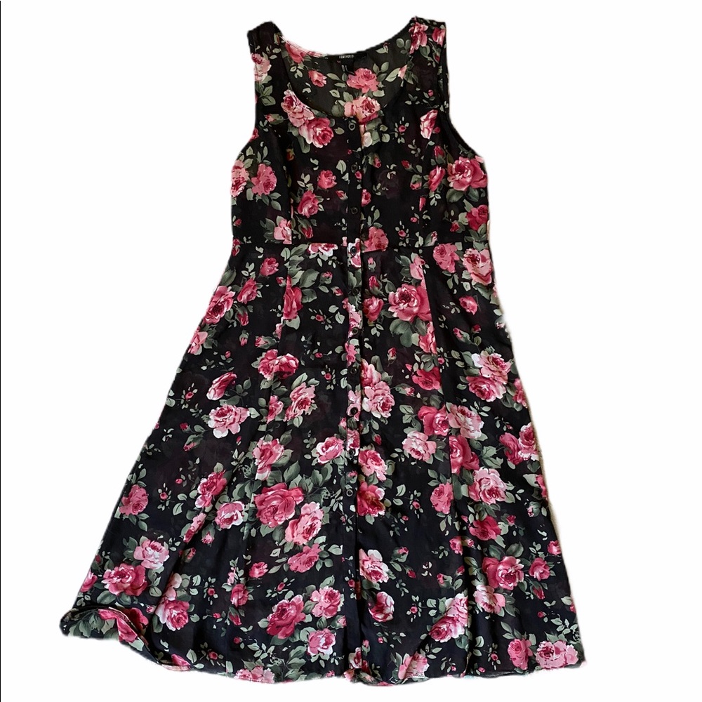 Forever 21 chiffon floral dress sz small